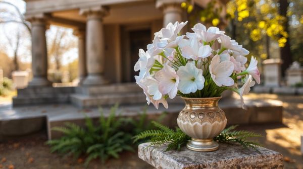 Idées de décoration avec des plantes artificielles pour les tombes